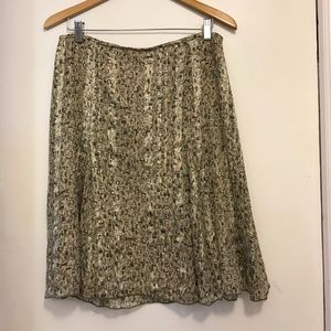 Talbots A-Line Silk Skirt